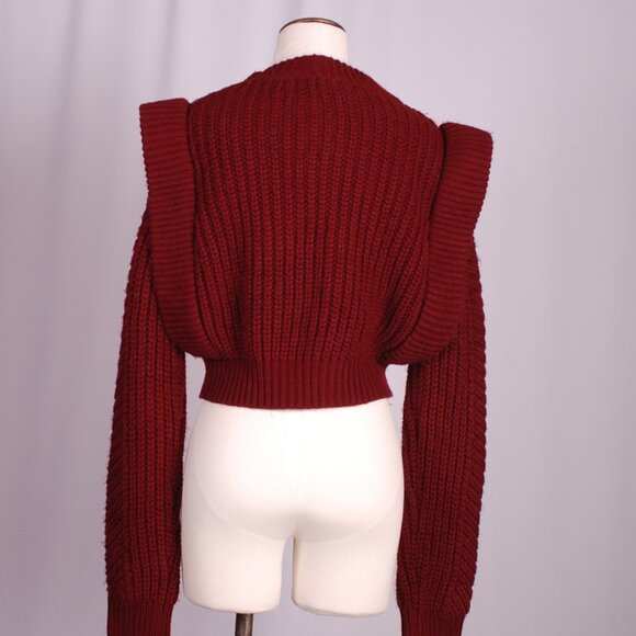 EUC English Factory Burgundy Knitted Sweater, Sz - M - Picture 9 of 10